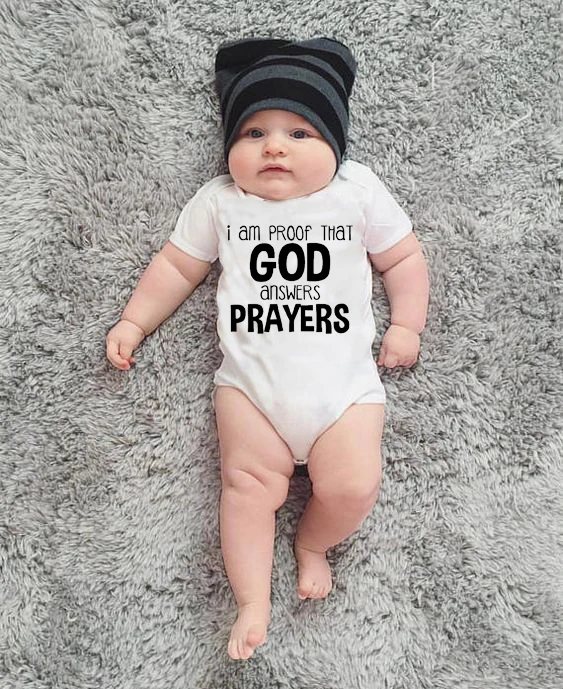 Cute Infant Baby Boys Girls Jumpsuit I Am Proof That God Answers Prayers Print Letter Summer Bodysuits Cotton Outfits Clothes
Cute Infant Baby Boys Girls Jumpsuit I Am Proof That God Answers Prayers Print Letter Summer Bodysuits Cotton Outfits Clothes