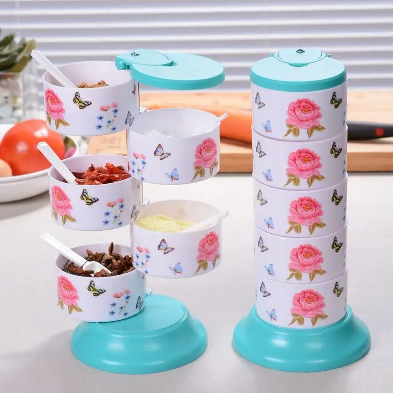 HobbyLane Multilayer Sugar Salt Pepper Kitchen Cruet Rotating Seasoning Box Plastic Spice Rack-5 Jars
HobbyLane Multilayer Sugar Salt Pepper Kitchen Cruet Rotating Seasoning Box Plastic Spice Rack-5 Jars