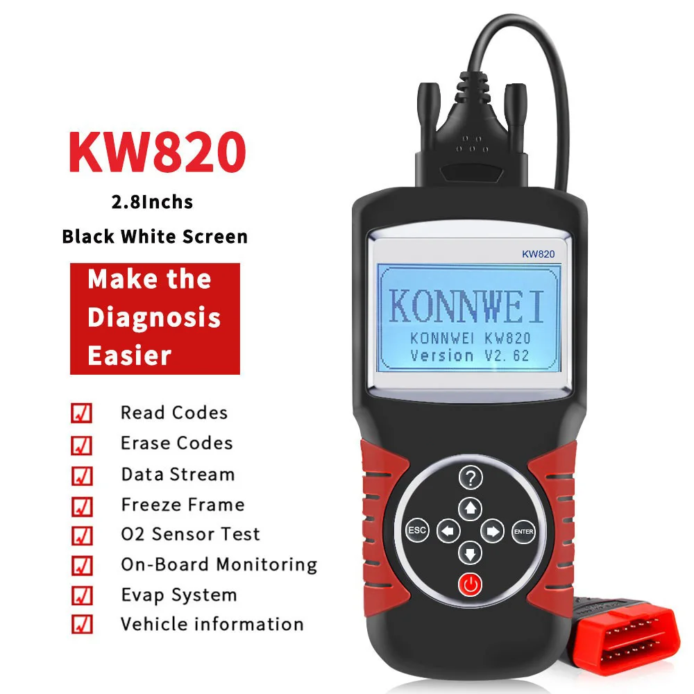 Car Fault Scanner Car Diagnostic Tool Kw 820 EOBD OBD2 Vehicle Engine Code Reader Multi-function Car Maintenance Inspection Tool
Car Fault Scanner Car Diagnostic Tool Kw 820 EOBD OBD2 Vehicle Engine Code Reader Multi-function Car Maintenance Inspection Tool