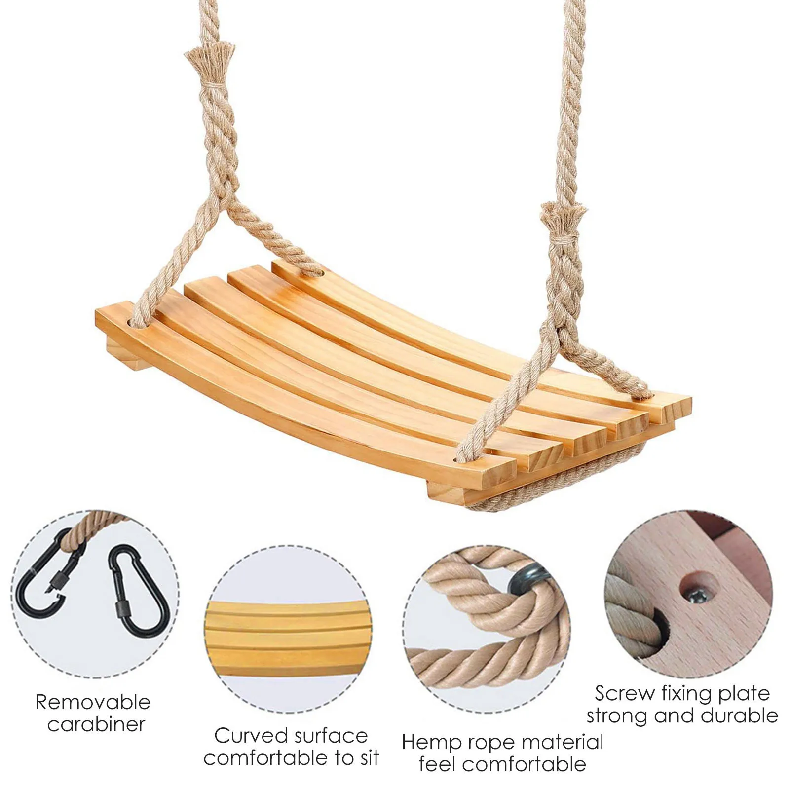 Wooden Swing Adjustable Curved Wooden Swing Adjustable Rope Length Swing Outdoor Children Adult Swing Hanging Swing
Wooden Swing Adjustable Curved Wooden Swing Adjustable Rope Length Swing Outdoor Children Adult Swing Hanging Swing