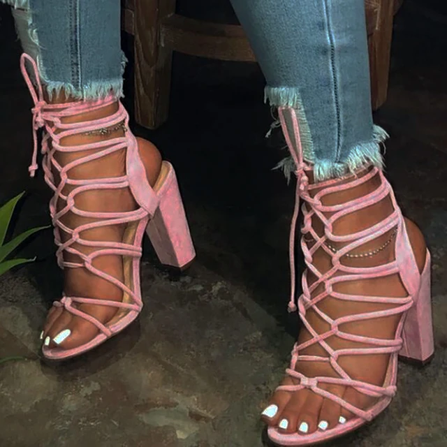 Summer Women Gladiator Sandals Ankle Strap Cross Tie Square High Heel Sexy Fashion Party Wedding Ladies Shoes Zapatos De Mujer
Summer Women Gladiator Sandals Ankle Strap Cross Tie Square High Heel Sexy Fashion Party Wedding Ladies Shoes Zapatos De Mujer