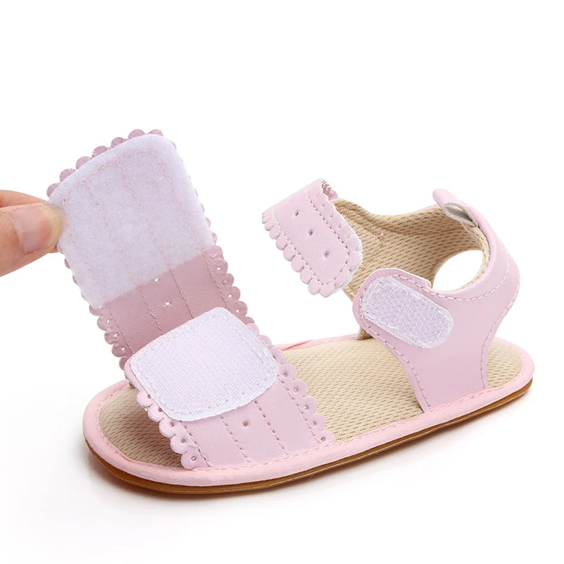 

New Baby Girl Sandal Summer Soft Sole Shoes PU White Pink Sandals Toddler Infant Prewalkers Baby Princess Sandals