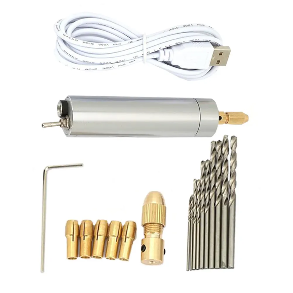 Mini Hand Drill Electric USB Handheld Drill With Bits Replaceable Chuck Wood Plastic Engraving Drilling Tool Drill Engraver Pen
Mini Hand Drill Electric USB Handheld Drill With Bits Replaceable Chuck Wood Plastic Engraving Drilling Tool Drill Engraver Pen