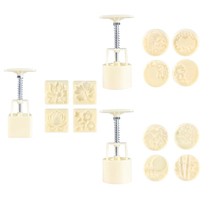 Plastic Mooncake Mold 65g Cookie Cutter 4 Round Square Stamps Hand Press Pastry Mould DIY Bakeware
Plastic Mooncake Mold 65g Cookie Cutter 4 Round Square Stamps Hand Press Pastry Mould DIY Bakeware