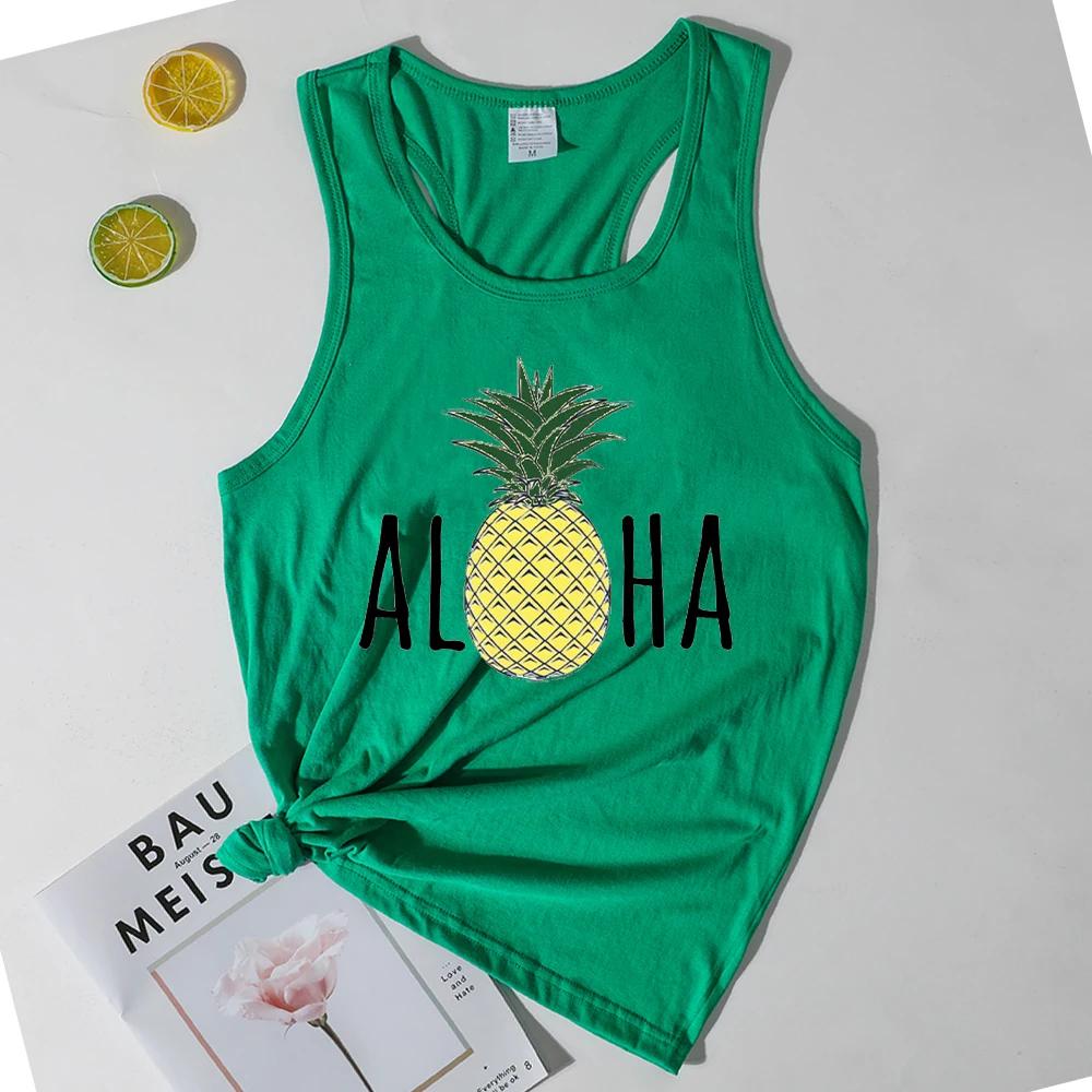 Майка с ананасом Aloha, женская одежда с принтом, женские летние пляжные топы на Гавайских островах, винтажный белый топ с ананасом, 2021
Майка с ананасом Aloha, женская одежда с принтом, женские летние пляжные топы на Гавайских островах, винтажный белый топ с ананасом, 2021