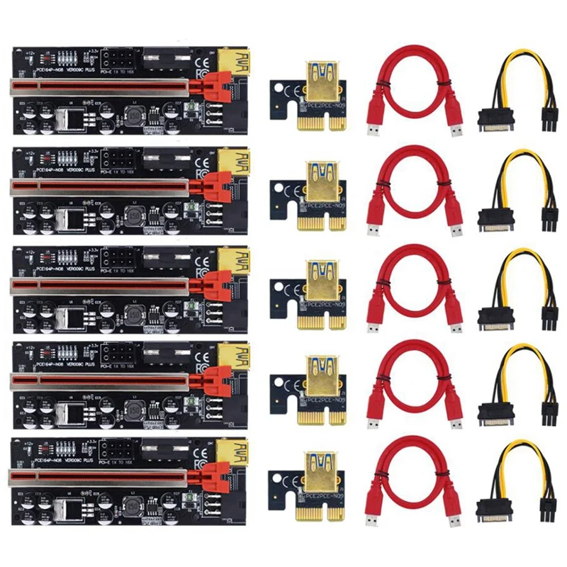 Riser 009C Plus PCI-E PCIE Райзер для видеокарты PCI Express адаптер Molex 6Pin SATA к USB 3,0 кабель X1 X16
Riser 009C Plus PCI-E PCIE Райзер для видеокарты PCI Express адаптер Molex 6Pin SATA к USB 3,0 кабель X1 X16