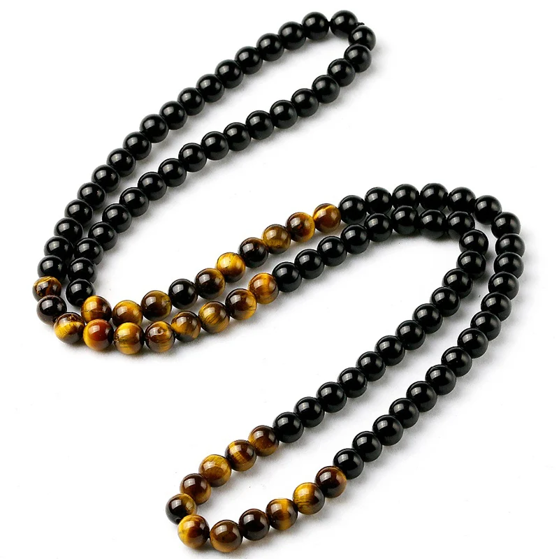 Black Onyx Men's Tiger Eye Stone Bead Necklace Fashion Natural Stone Jewelry New Design Handmade Gift 
Black Onyx Men's Tiger Eye Stone Bead Necklace Fashion Natural Stone Jewelry New Design Handmade Gift