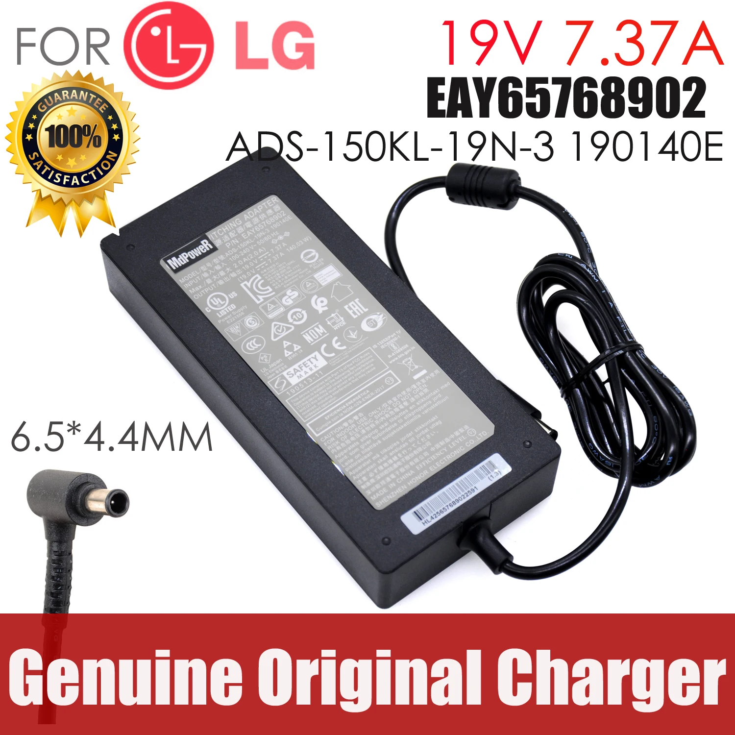 Новый оригинальный для LG 19v-7. 37a стандартный адаптер переменного тока зарядное устройство Шнур
Новый оригинальный для LG 19v-7. 37a стандартный адаптер переменного тока зарядное устройство Шнур