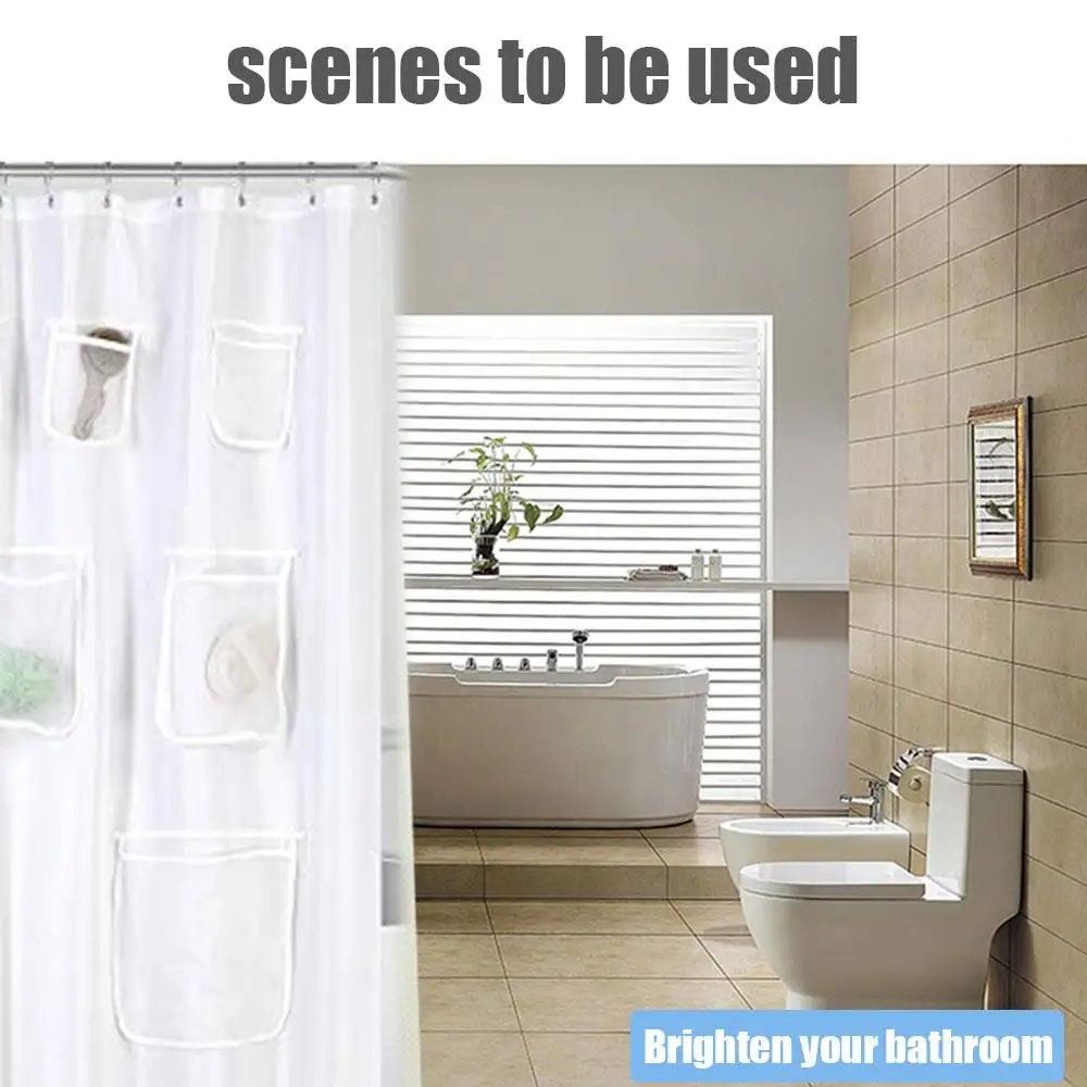 Quick Dry Mesh Pockets Curtain Shower Curtain Waterproof Eco-Friendly PVC Decoration Hooks Home Bathroom Curtain Curtains
Quick Dry Mesh Pockets Curtain Shower Curtain Waterproof Eco-Friendly PVC Decoration Hooks Home Bathroom Curtain Curtains