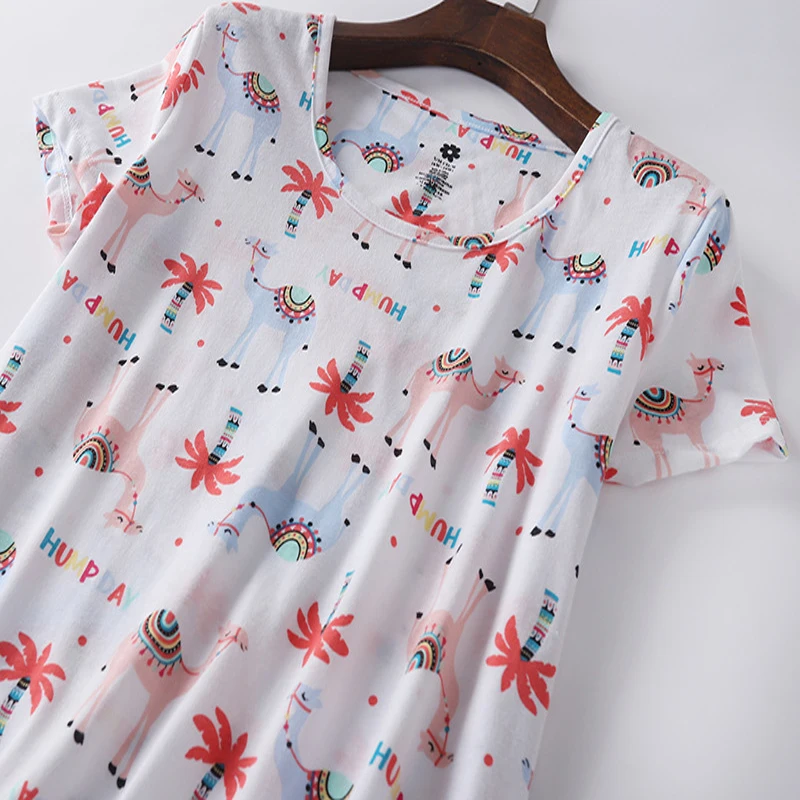 Summer Sweet Cotton Nightdress Women Cotton Thin Section Home Service Cute Large Size Heavy Women Short Sleeve Sleepwear
Summer Sweet Cotton Nightdress Women Cotton Thin Section Home Service Cute Large Size Heavy Women Short Sleeve Sleepwear