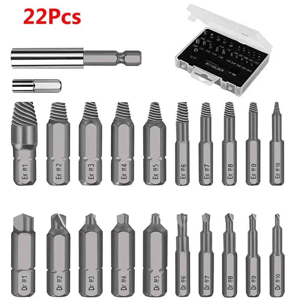 22PCS Screw Extractor Drill Bit With Magnetic Damaged Screw Extractor HCS For Electric Drills
22PCS Screw Extractor Drill Bit With Magnetic Damaged Screw Extractor HCS For Electric Drills