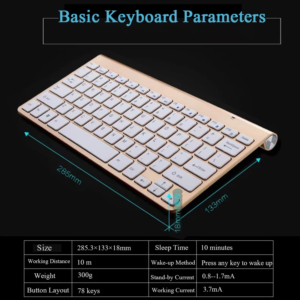 Newest 2.4G Keyboard Mouse Combo Set Multimedia Wireless Keyboard and Mouse For Notebook Laptop MacDesktop PC TV Office Supplies
Newest 2.4G Keyboard Mouse Combo Set Multimedia Wireless Keyboard and Mouse For Notebook Laptop MacDesktop PC TV Office Supplies