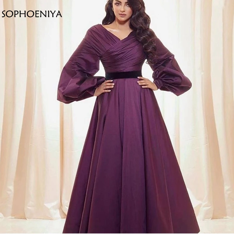 New Arrival V Neck Long sleeve evening dress Women party nigh Satin Purple Abiye elbise dubai evening dresses Plus size
New Arrival V Neck Long sleeve evening dress Women party nigh Satin Purple Abiye elbise dubai evening dresses Plus size