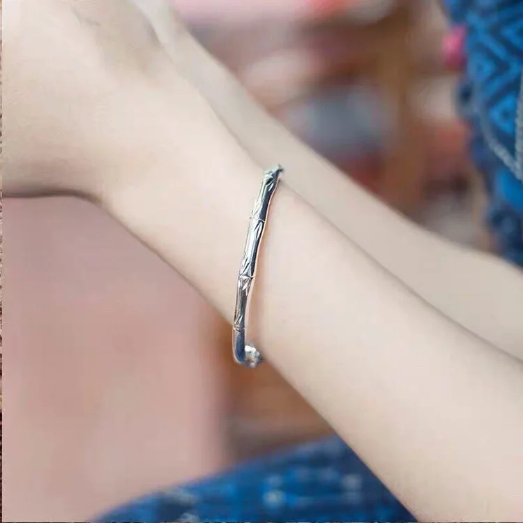 SA SILVERAGE Pure Silver 999 Smooth Push-pull Bracelet Bamboo Creative Bangles for Women 2020 Bangle Bracelet
SA SILVERAGE Pure Silver 999 Smooth Push-pull Bracelet Bamboo Creative Bangles for Women 2020 Bangle Bracelet