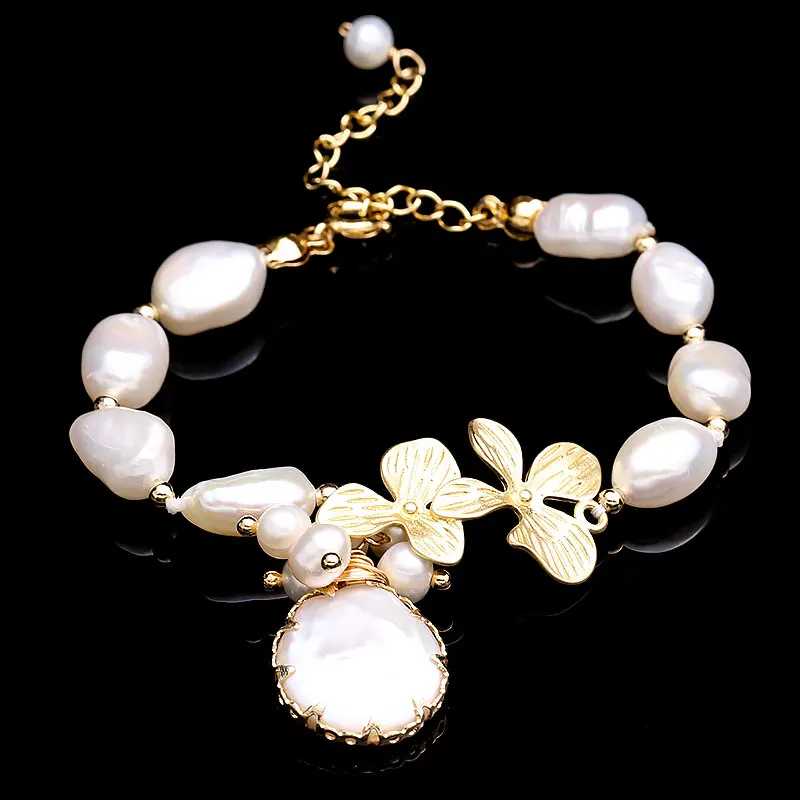 

LINGLADY random form pearls bracelet. Simple fashion, generous, summer style fresh bracelet