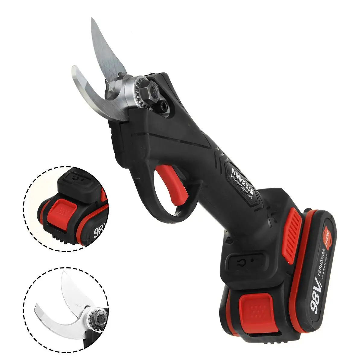 800W 98V Rechargeable Electric Pruning Scissors Pruning Shears Garden Pruner Secateur Branch Cutter Cutting Tool w/ 2x Battery
800W 98V Rechargeable Electric Pruning Scissors Pruning Shears Garden Pruner Secateur Branch Cutter Cutting Tool w/ 2x Battery