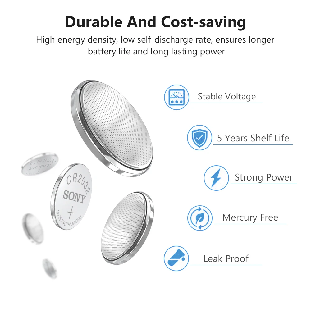 15pcs sony CR2032 3V 100% Lithium Battery For Watch Remote Control Calculator 2032 button cell coin batteries | Электроника