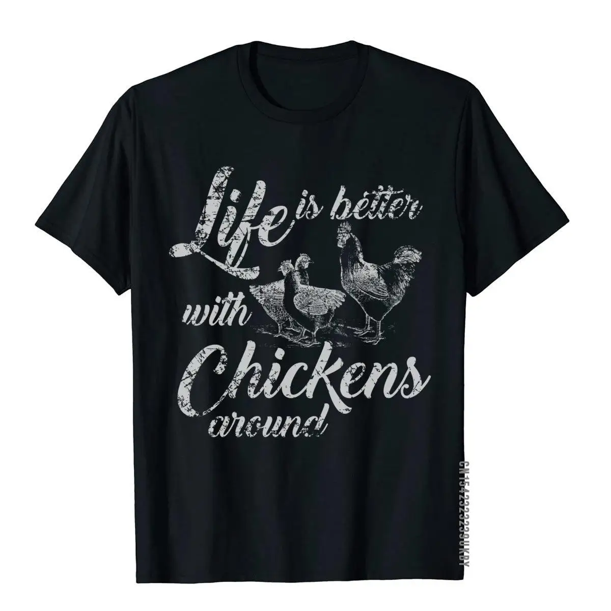 

Повседневная жизнь лучше с цыплятами вокруг рубашки забавная ферма подарок дизайнерские Топы И Футболки горячая Распродажа хлопковые мужские футболки