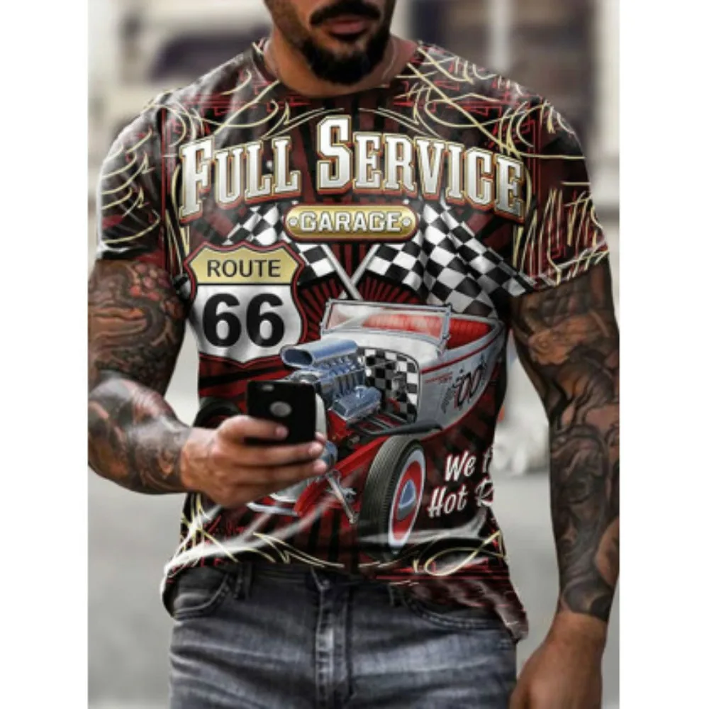 American road style T-shirt men's women's 3D printing sportswear casual Harajuku 66 polyester material
American road style T-shirt men's women's 3D printing sportswear casual Harajuku 66 polyester material