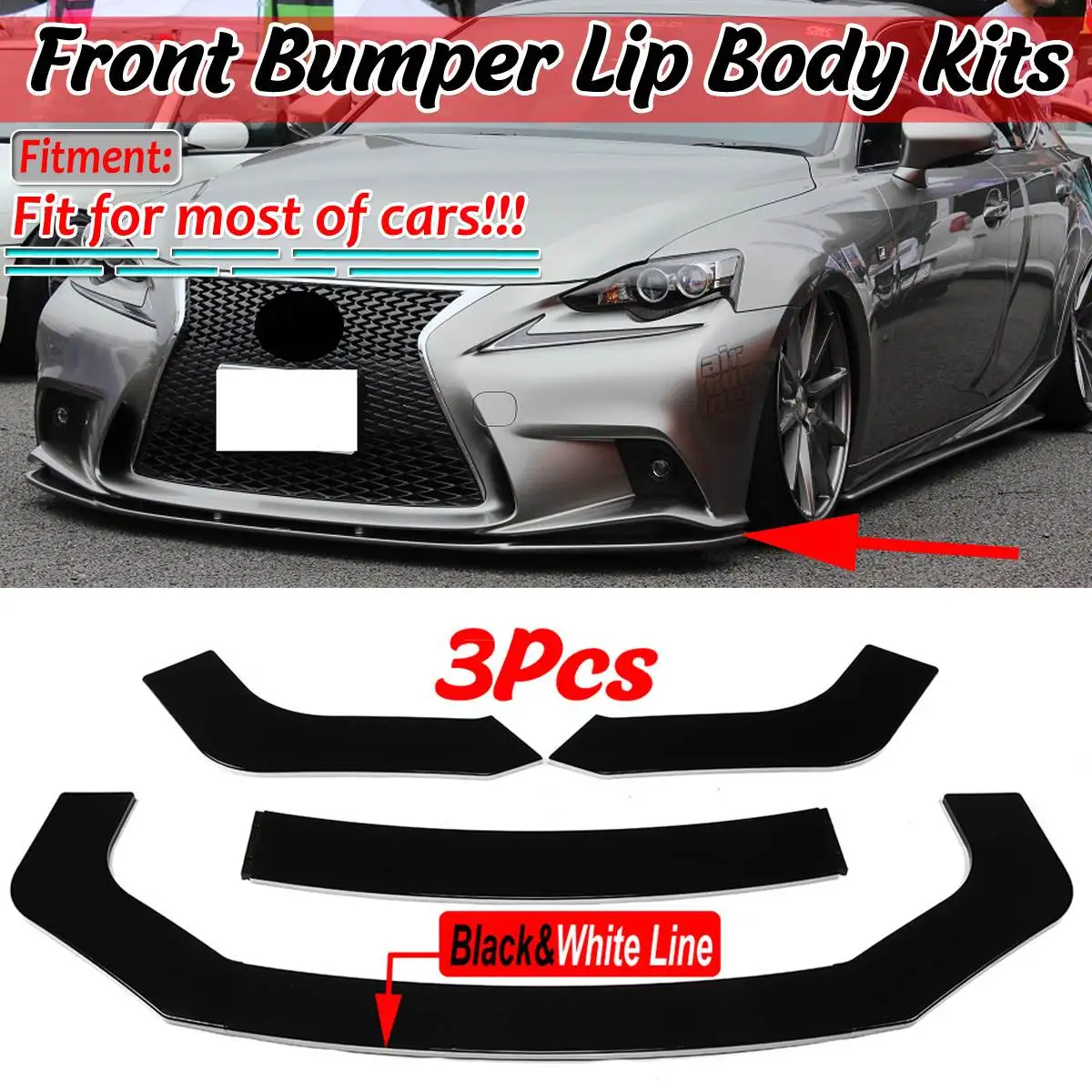 Universal Car Front Bumper Splitter Lip Body Kit Diffuser Guard For LEXUS IS200T IS250 IS350 ISF GS350 GS450H NX200T NX300H RC-F
Universal Car Front Bumper Splitter Lip Body Kit Diffuser Guard For LEXUS IS200T IS250 IS350 ISF GS350 GS450H NX200T NX300H RC-F