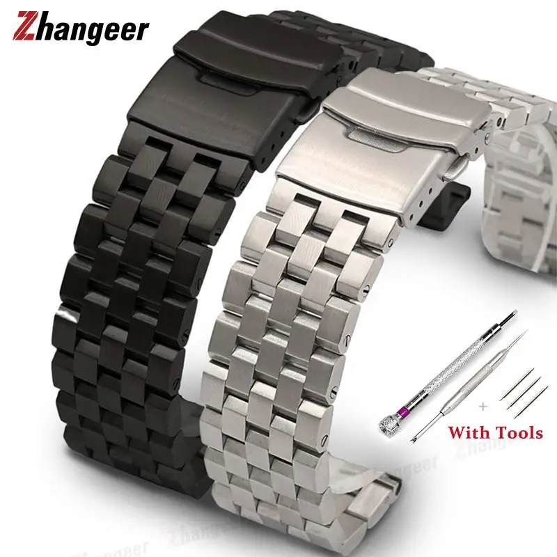 18mm 20mm 22mm 24mm 26mm Premium Full Solid Stainless Steel Watch Straps Double Lock Buckle Watch Band Men Wristbands With Tools
18mm 20mm 22mm 24mm 26mm Premium Full Solid Stainless Steel Watch Straps Double Lock Buckle Watch Band Men Wristbands With Tools