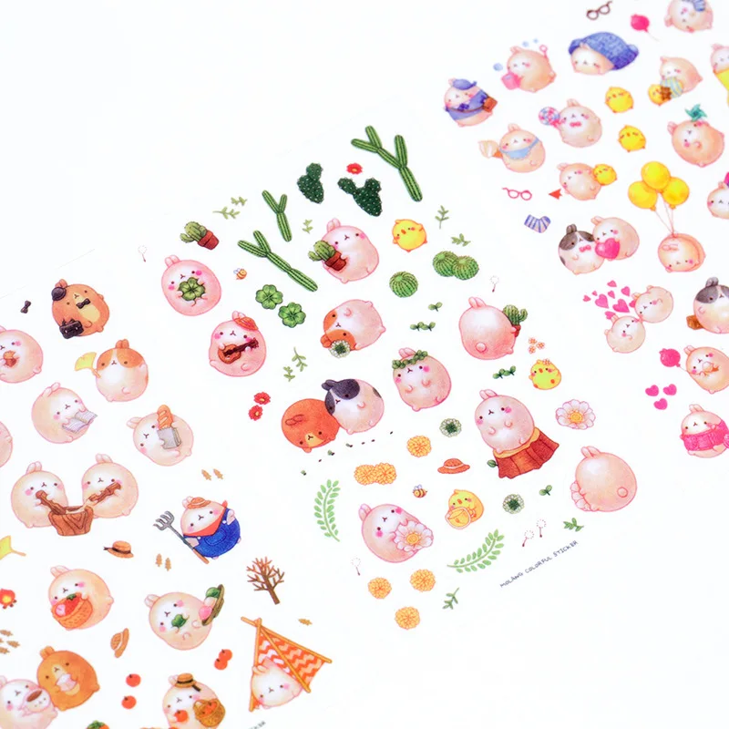 6 sheets/lot DIY Colorful Animals Rabbits kawaii Stickers Diary Planner Journal Note Paper Scrapbooking Albums Photo Decoration
6 sheets/lot DIY Colorful Animals Rabbits kawaii Stickers Diary Planner Journal Note Paper Scrapbooking Albums Photo Decoration