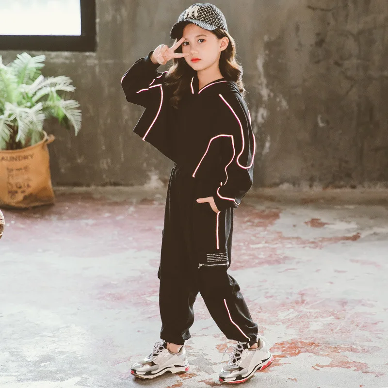 CA Autumn Striped Loose Top+Sports Pants 2Pcs Girls Hip Hop Clothing Sets 2021 Spring Girls Fashion Suits Children Thin Outfit
CA Autumn Striped Loose Top+Sports Pants 2Pcs Girls Hip Hop Clothing Sets 2021 Spring Girls Fashion Suits Children Thin Outfit