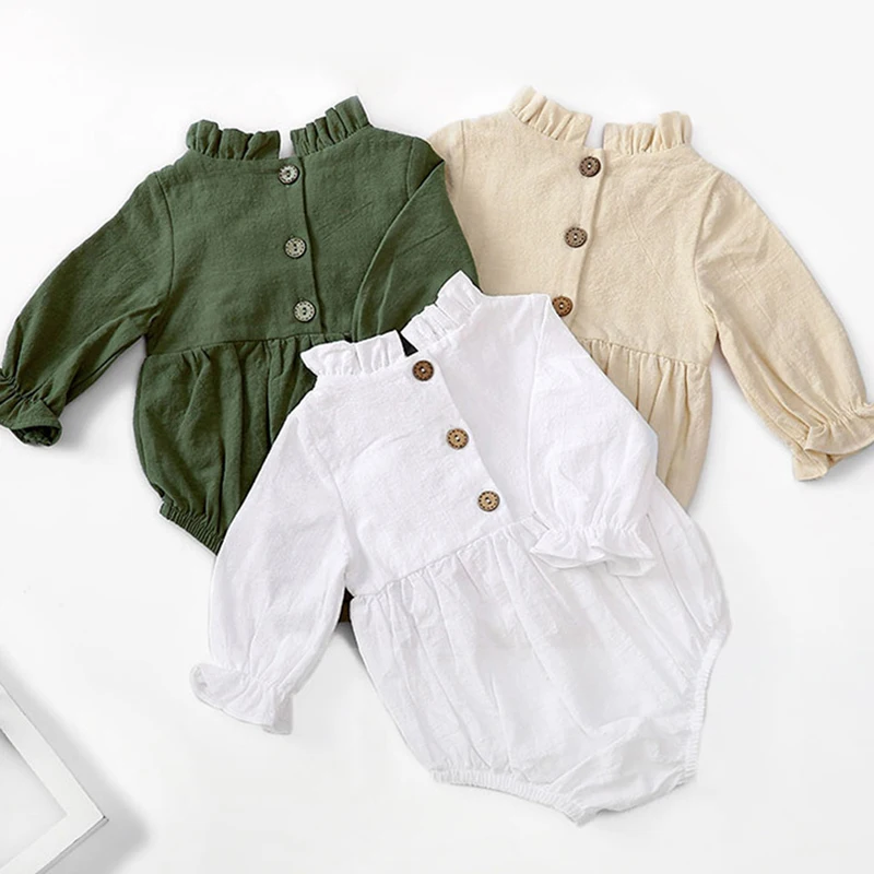 Korean Style Spring Autumn Baby Girls Clothes Cotton Linen Infant Baby Girls Jumpsuit Newborn Baby Girl Long Sleeve Bodysuits
Korean Style Spring Autumn Baby Girls Clothes Cotton Linen Infant Baby Girls Jumpsuit Newborn Baby Girl Long Sleeve Bodysuits