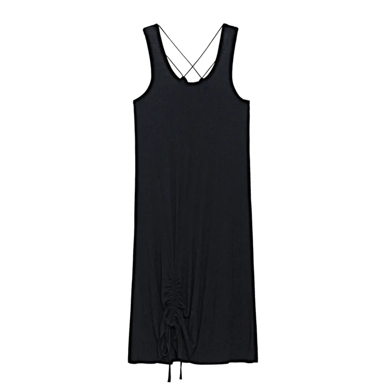 XUXI Streetwear Sling Dress Women Summer 2021 Black Slim Thin Fashion Stitching Over The Knee Skirt E2185
XUXI Streetwear Sling Dress Women Summer 2021 Black Slim Thin Fashion Stitching Over The Knee Skirt E2185