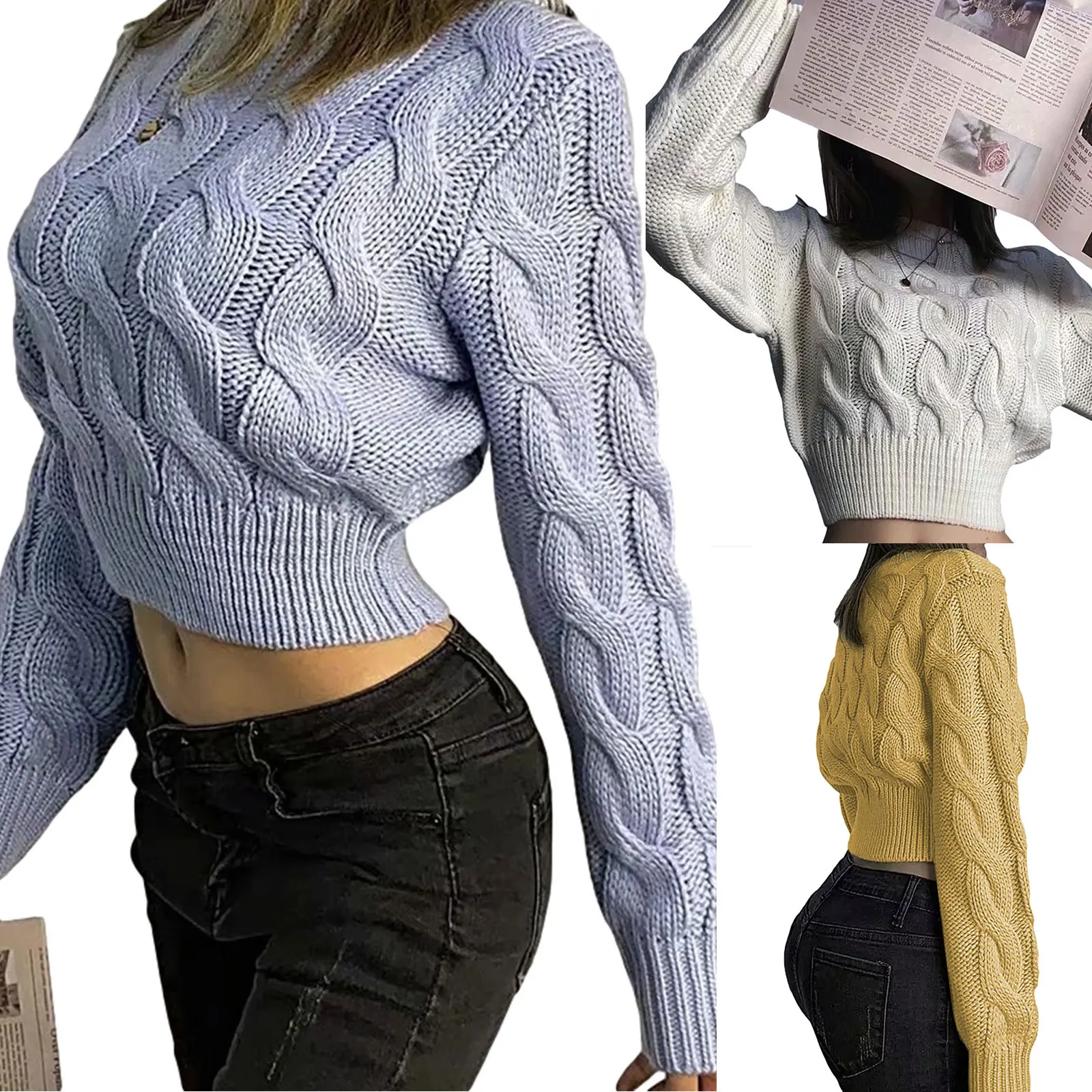 Свитер женский трикотажный, с длинным рукавом, на осень
Свитер женский трикотажный, с длинным рукавом, на осень