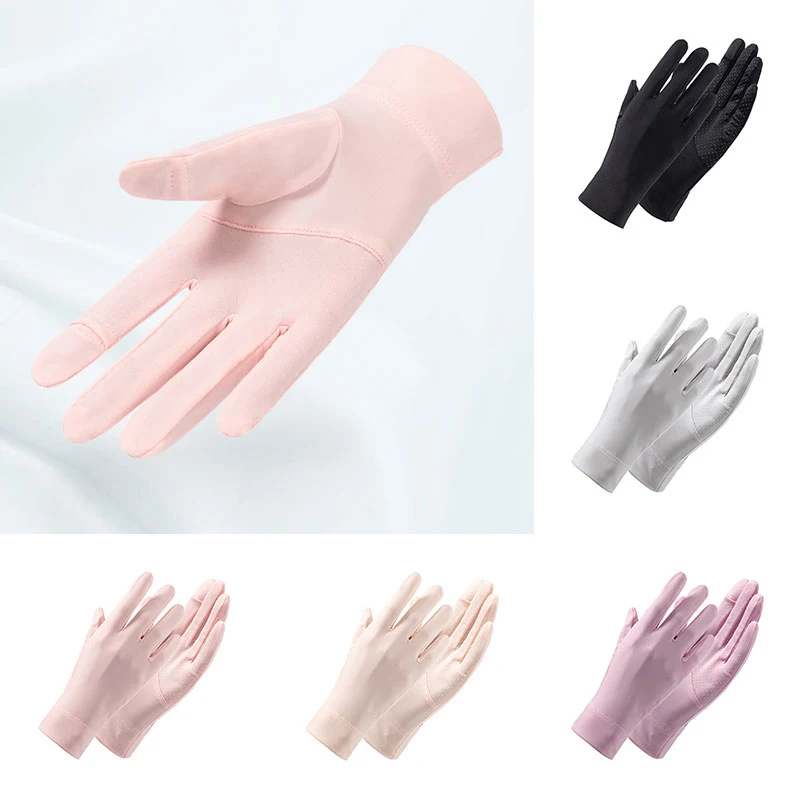 Summer Women Thin Ice Silk Lace Letter Button Touch Screen Driving Mittens UV Sunscreen Sport Cycling Non-slip Sun Gloves
Summer Women Thin Ice Silk Lace Letter Button Touch Screen Driving Mittens UV Sunscreen Sport Cycling Non-slip Sun Gloves