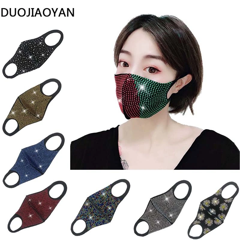 DUOJIAOYAN NEW 3PCS/Set Fashion rhinestone Mask shiny acrylic Reusable Mouth mask Night club Women Luxurious Bling face mask
DUOJIAOYAN NEW 3PCS/Set Fashion rhinestone Mask shiny acrylic Reusable Mouth mask Night club Women Luxurious Bling face mask