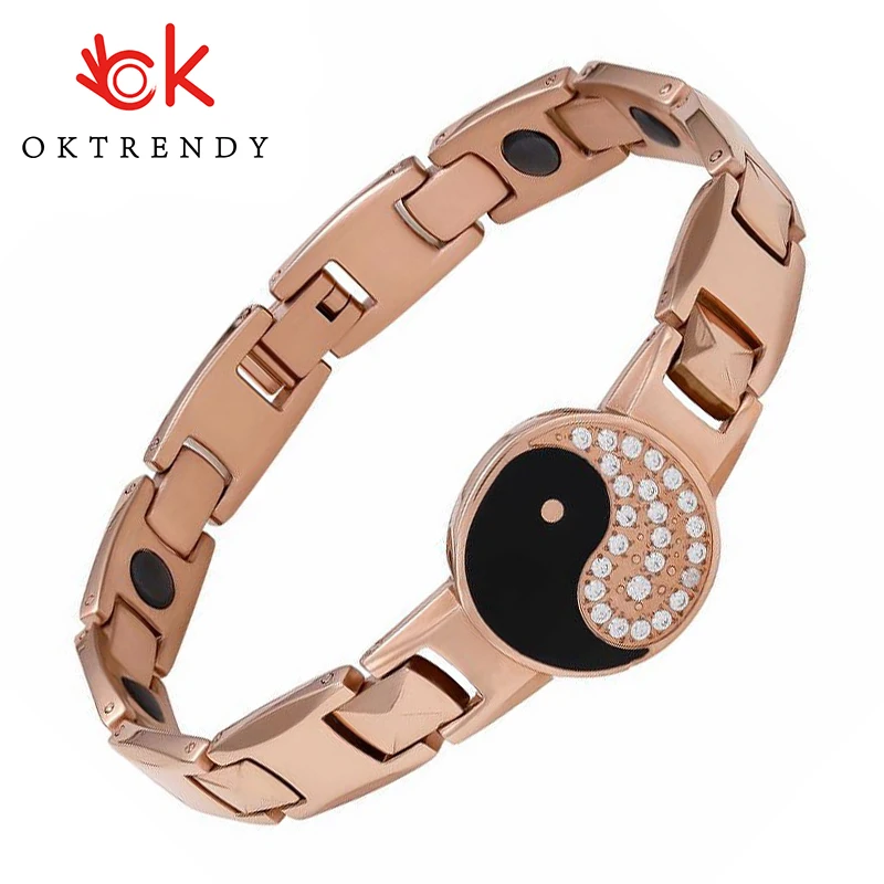 OKtrendy Religion Bracelets 316L Stainless Steel Magnetic Bracelet Bangle Rose Gold Plated With Crystal Rhinestone
OKtrendy Religion Bracelets 316L Stainless Steel Magnetic Bracelet Bangle Rose Gold Plated With Crystal Rhinestone