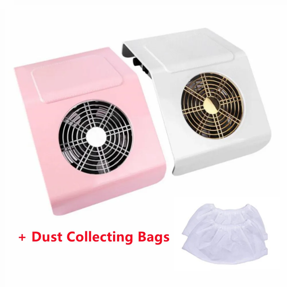 

40W Powerful Nail Suction Dust Collector Fan Vacuum Cleaner Manicure Pedicure Machine With 2 Dust Collecting Bags Nail Art Tools