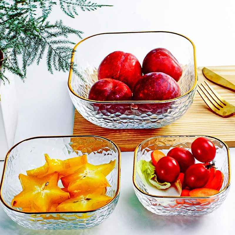 Square Salad Bowl Nordic Luxury Phnom Penh Transparent Glass Dessert Fruit Bowl Modern and Simple Household Kitchen Tableware
Square Salad Bowl Nordic Luxury Phnom Penh Transparent Glass Dessert Fruit Bowl Modern and Simple Household Kitchen Tableware