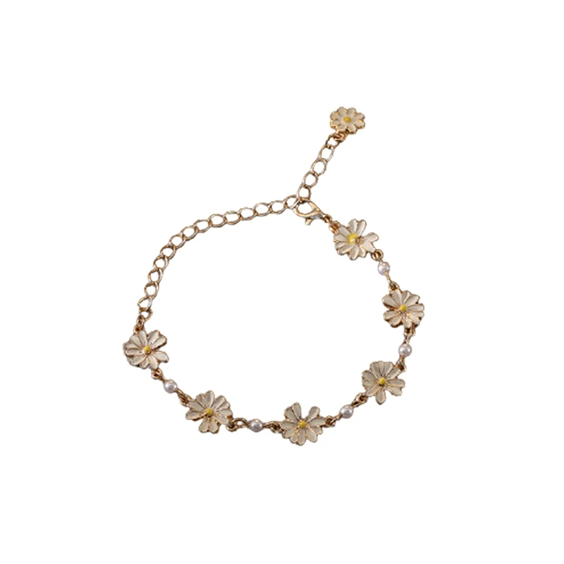 Fashion Romantic Daisy Flower Necklace Bracelet Personality Pearl Minimalist Bracelet Female Jewelry Accessories Girl Lady Gift 
Fashion Romantic Daisy Flower Necklace Bracelet Personality Pearl Minimalist Bracelet Female Jewelry Accessories Girl Lady Gift