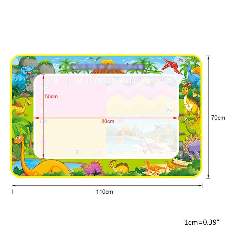 110x70cm Dinosaur Magic Water Drawing Mat Doodle Painting Board with Pen Stamps 
110x70cm Dinosaur Magic Water Drawing Mat Doodle Painting Board with Pen Stamps