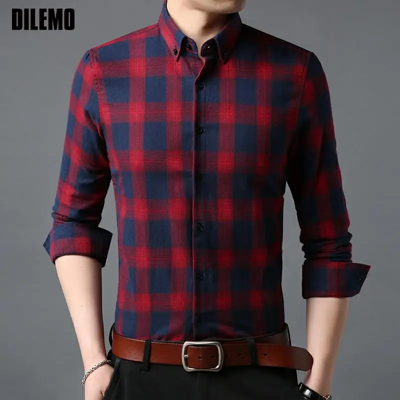 2021 New Fashion Brand Street Button Up Brushed Cotton Plaid Shirts For Men Trending Long Sleeve Top Quality Casual Men Clothing
2021 New Fashion Brand Street Button Up Brushed Cotton Plaid Shirts For Men Trending Long Sleeve Top Quality Casual Men Clothing