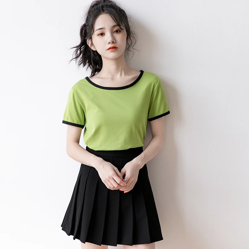 Новинка лета 2021, женская футболка с глубоким круглым вырезом и коротким рукавом, в Корейском стиле, с авокадо, зеленая, модный топ, Ins
Новинка лета 2021, женская футболка с глубоким круглым вырезом и коротким рукавом, в Корейском стиле, с авокадо, зеленая, модный топ, Ins