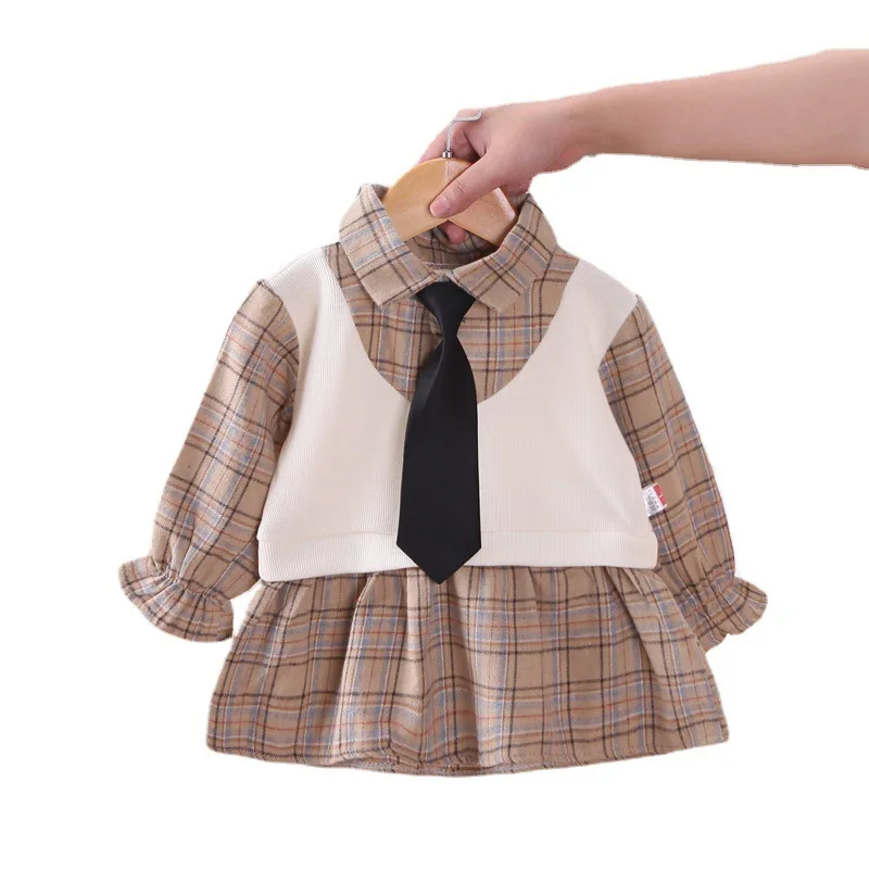 Осенний повседневный костюм для малышей, новинка, Весенняя модная одежда для маленьких девочек, детское Хлопковое платье в клетку с галстук...
Осенний повседневный костюм для малышей, новинка, Весенняя модная одежда для маленьких девочек, детское Хлопковое платье в клетку с галстук...