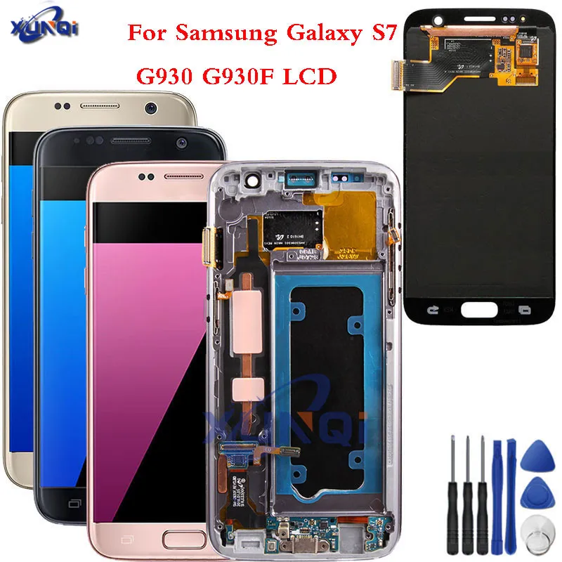 ЖК дисплей для Samsung S7 с сенсорным экраном и дигитайзером в сборе детали Galaxy G930 G930A