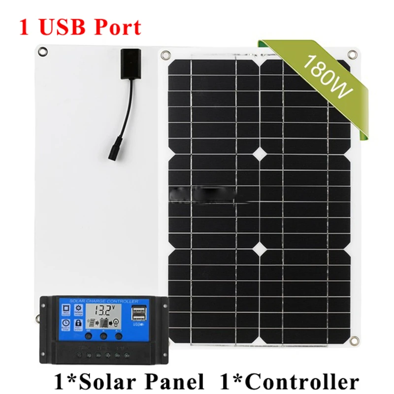 180W 12V Protable Solar Panel Kit Port with 20A LCD Display Solar Charge Controller Cable Kits Solar Power Grid Monocrystalline
180W 12V Protable Solar Panel Kit Port with 20A LCD Display Solar Charge Controller Cable Kits Solar Power Grid Monocrystalline