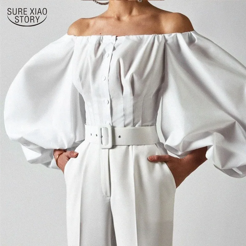 Fashion White Blouses Off Shoulder Plus Size Women Blouse Tops Lantern Sleeve Cotton Shirts Casual Female Shirt Blusas 13140
Fashion White Blouses Off Shoulder Plus Size Women Blouse Tops Lantern Sleeve Cotton Shirts Casual Female Shirt Blusas 13140