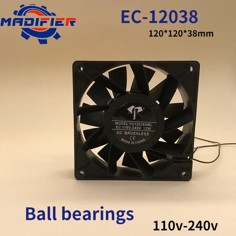 Ec12038 Cooling Fan Ball Bearing Lead AC110V-240V Supercharged Max Airflow Rate 12cm Violent Fan
Ec12038 Cooling Fan Ball Bearing Lead AC110V-240V Supercharged Max Airflow Rate 12cm Violent Fan