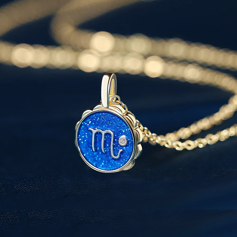 New 12 Constellation Blue Pendant Necklace Micro-inlaid Zircon Flower Necklace Lady Girl Birthday Party Gift Jewelry Wholesale
New 12 Constellation Blue Pendant Necklace Micro-inlaid Zircon Flower Necklace Lady Girl Birthday Party Gift Jewelry Wholesale