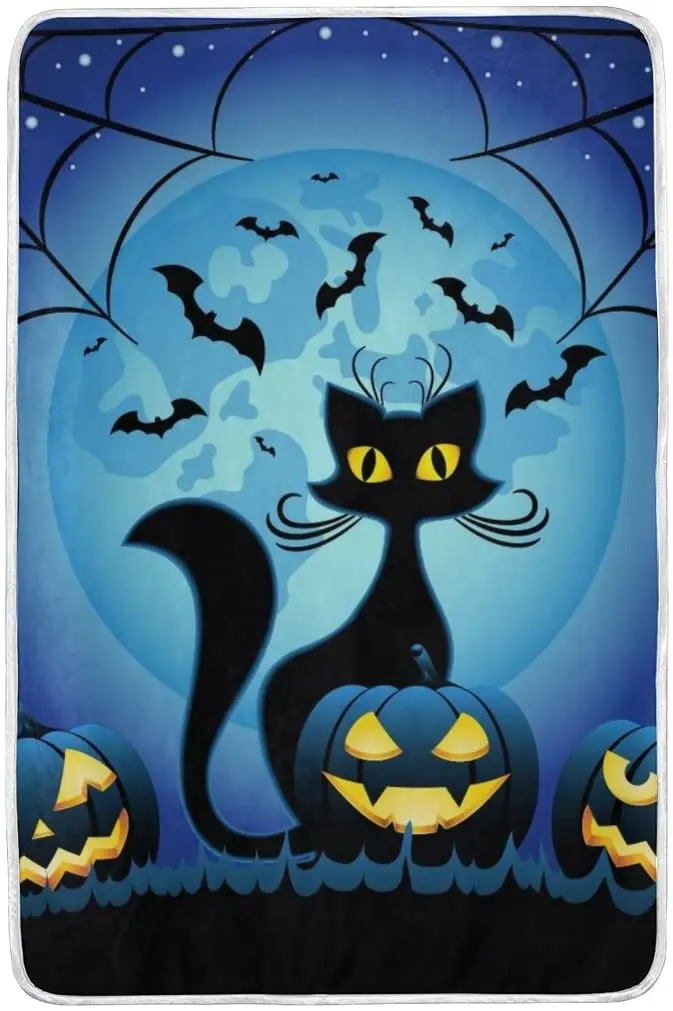 Happy Halloween Black Cat Pumpkin Soft Fleece Throw Blanket Blankets for Nap Couch Sofa Bed Kids Men Women
Happy Halloween Black Cat Pumpkin Soft Fleece Throw Blanket Blankets for Nap Couch Sofa Bed Kids Men Women