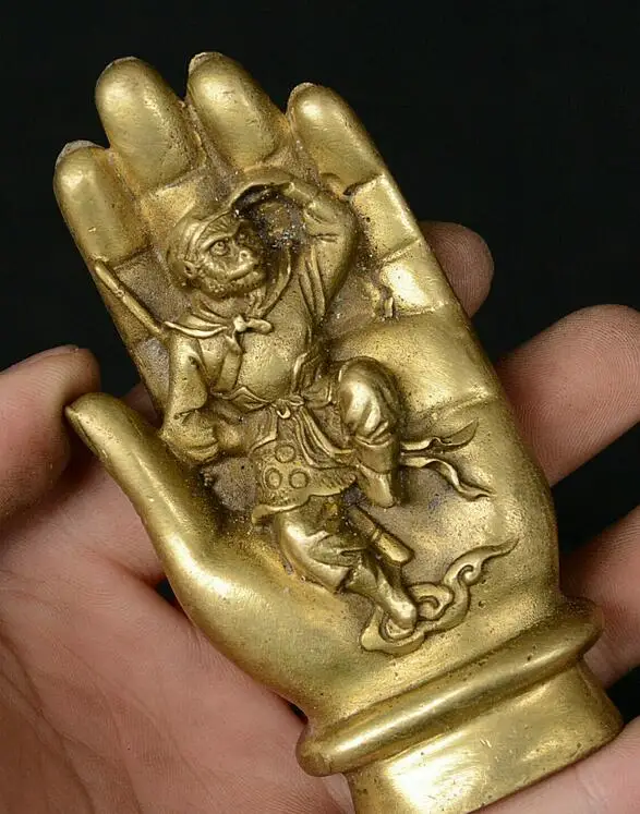 Китайская бронзовая рука Будды Король обезьян солнце Укун Марс статуя бога | Дом