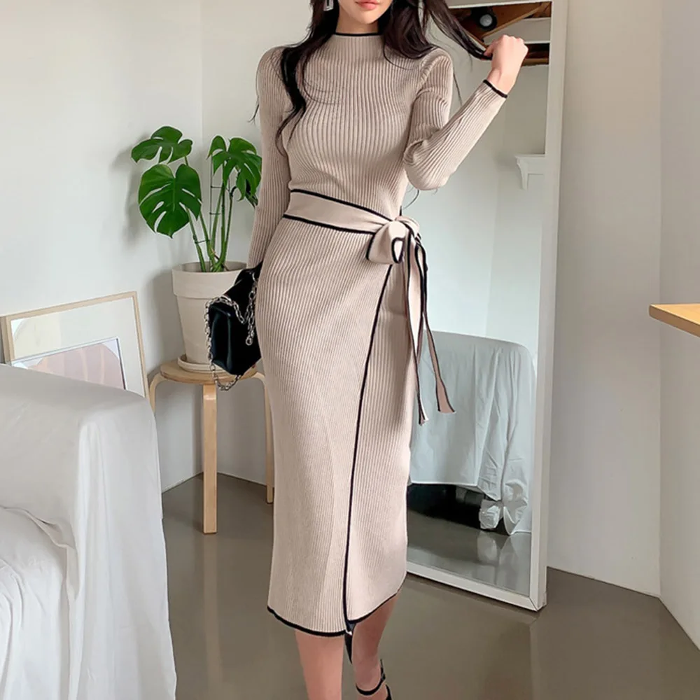 Korean Fashion One Piece Party Dress 2021 Dresses For Women New Autumn Winter Sexy Ladies Slim Knitted Sweater Dress Vestidos
Korean Fashion One Piece Party Dress 2021 Dresses For Women New Autumn Winter Sexy Ladies Slim Knitted Sweater Dress Vestidos