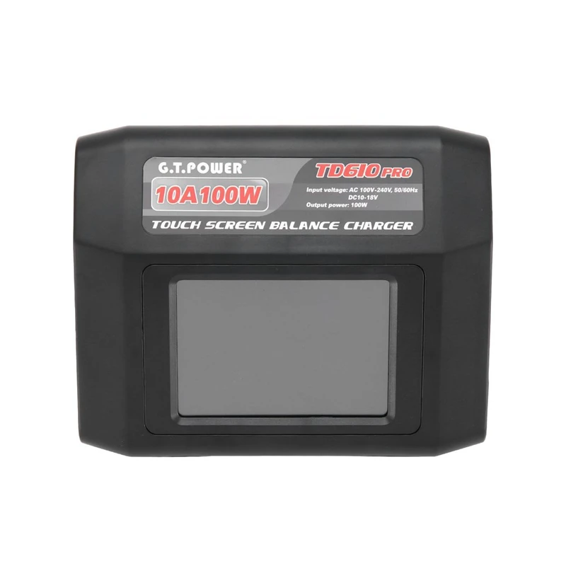 G.T.POWER GTP TD610 PRO AC 100-240V Input Color Sn 100W 10A Balanced Charger for 1-6S LiPo Lilon LiFe LiHV 1-14S
G.T.POWER GTP TD610 PRO AC 100-240V Input Color Sn 100W 10A Balanced Charger for 1-6S LiPo Lilon LiFe LiHV 1-14S