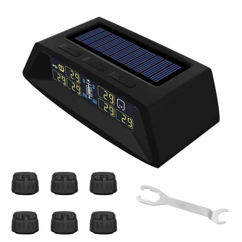 Система контроля давления в шинах TPMS с солнечной батареей и цветным ЖК-дисплеем 
Система контроля давления в шинах TPMS с солнечной батареей и цветным ЖК-дисплеем